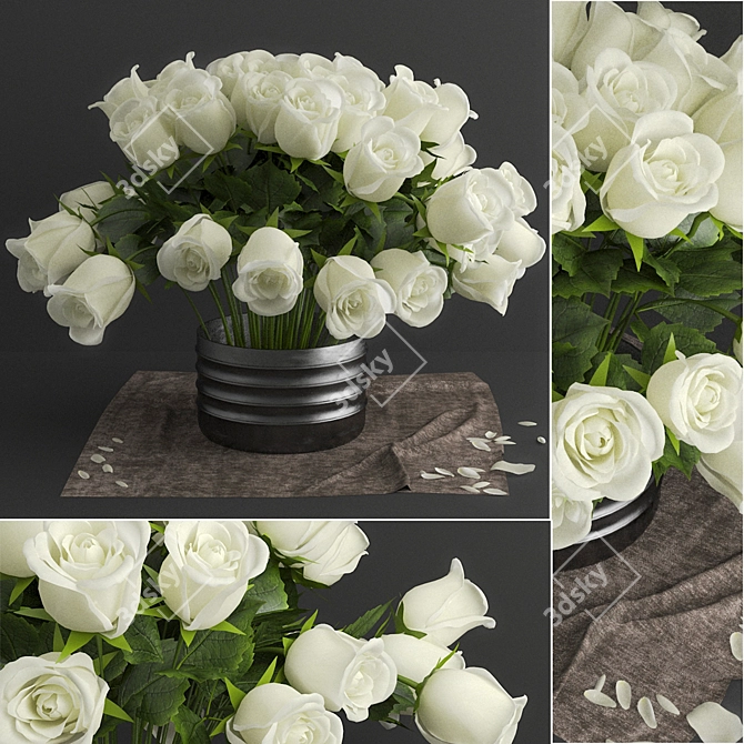 Ethereal White Rose 3D model image 1