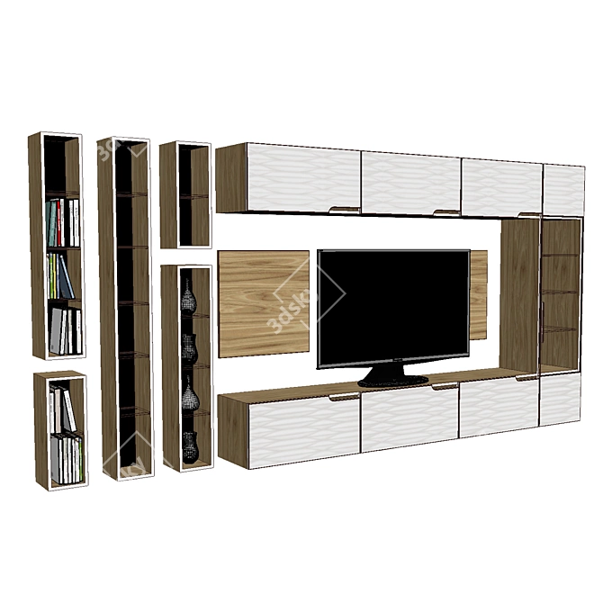 Modern Acrylic TV Stand 3D model image 3