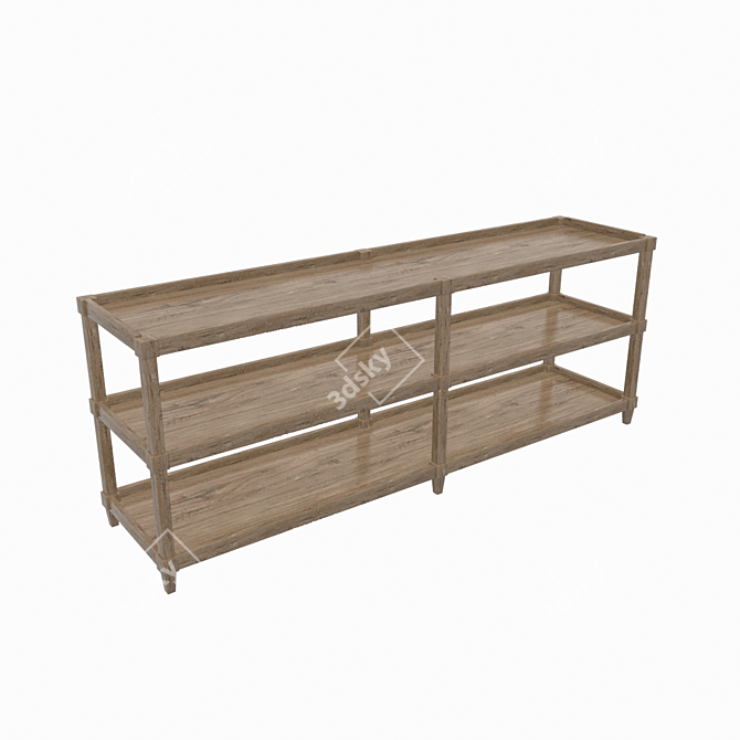 Craftsman Style Console Table 3D model image 1
