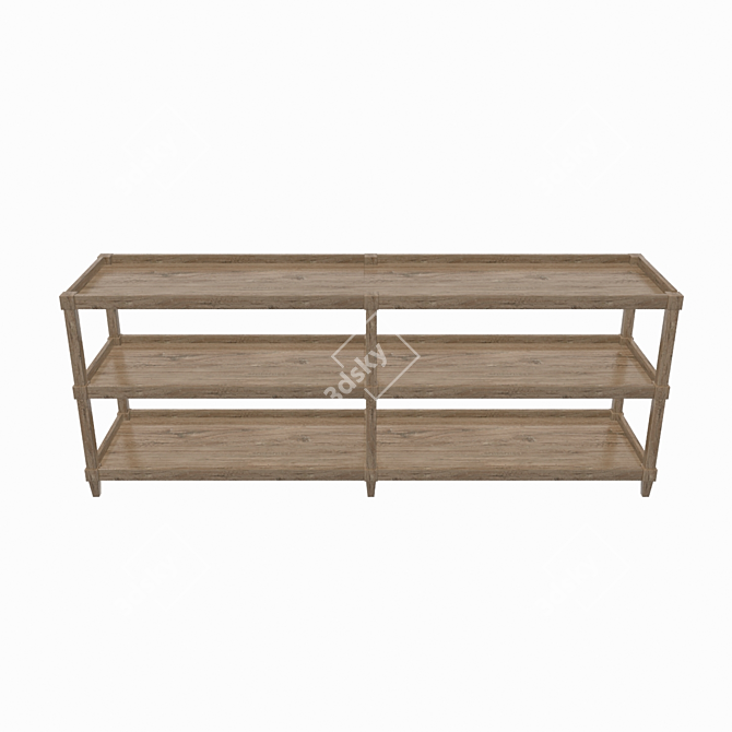 Craftsman Style Console Table 3D model image 2
