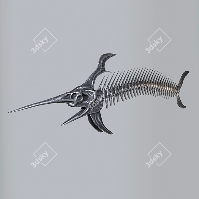 Metal Fish Skeleton Decor 3D model image 1