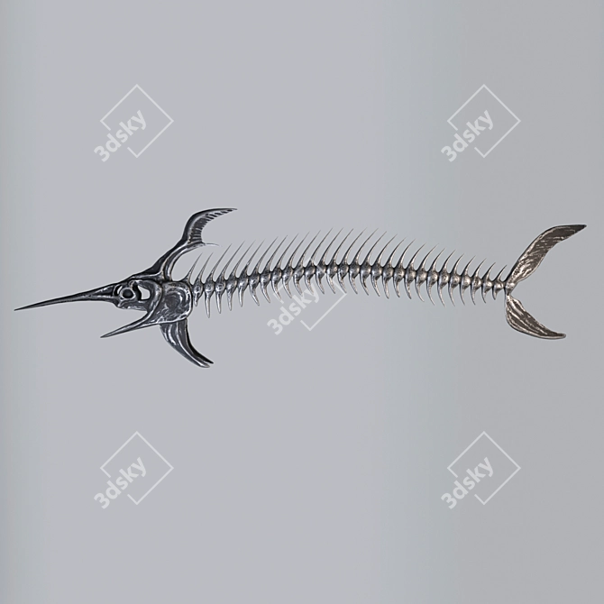 Metal Fish Skeleton Decor 3D model image 2