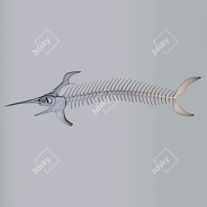 Metal Fish Skeleton Decor 3D model image 3