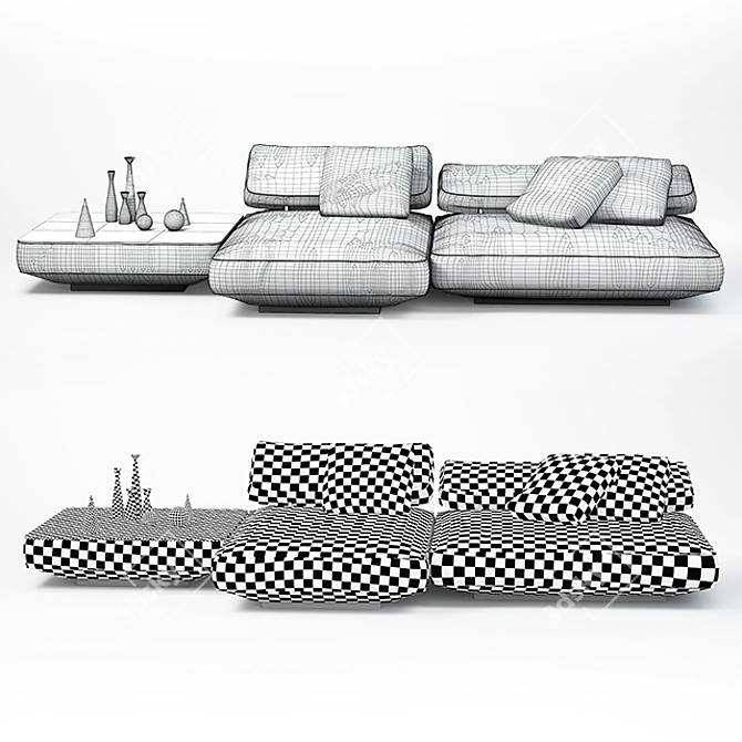 Agio Paola Lenti Sofa: F. Rota Design 3D model image 3