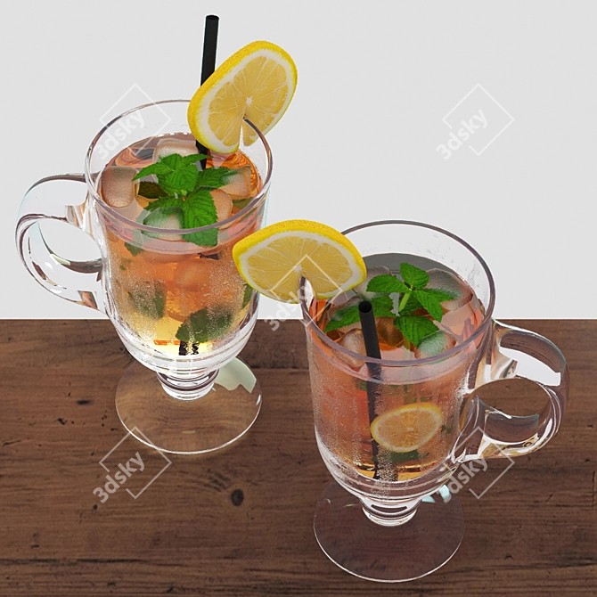 Refreshing Ice Tea: Instant Flavor Burst! 3D model image 2