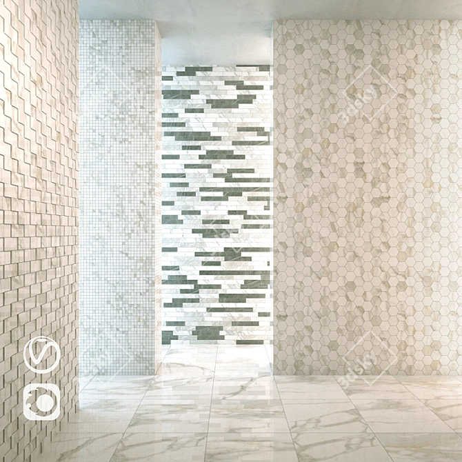 Italon Charme Calacatta: Elegant Flooring & Mosaic 3D model image 1