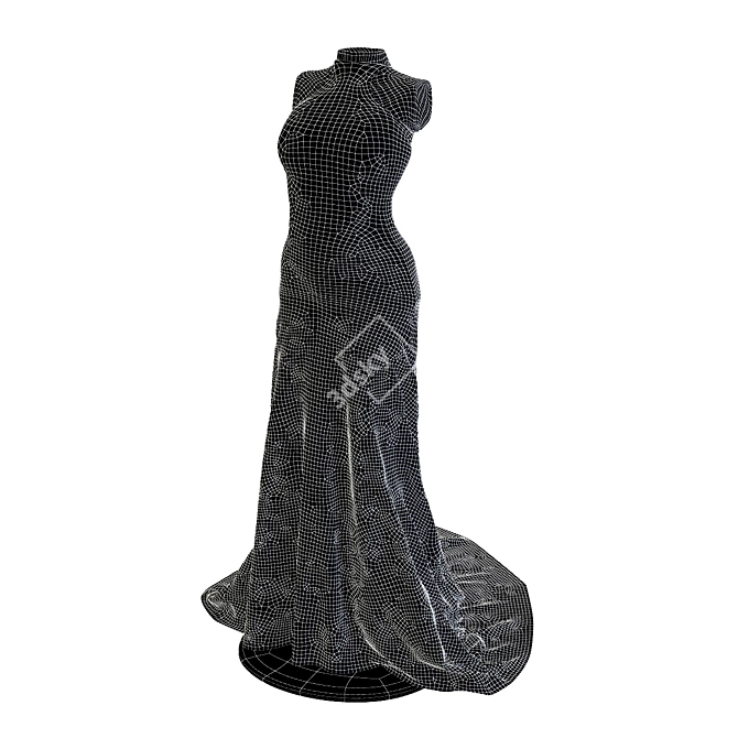 Elegant Wedding Dress with Vray 3.6 3D model image 3