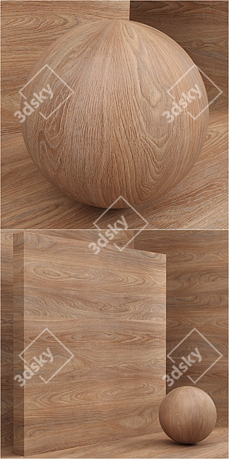 Seamless Wood Veneer Box Set 3D model image 2