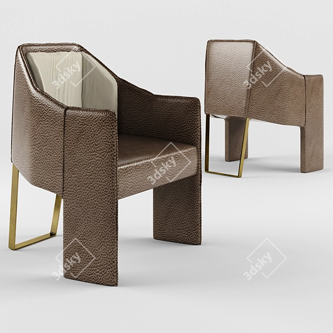 Luxury Leather Ketch Chair 3D model image 1