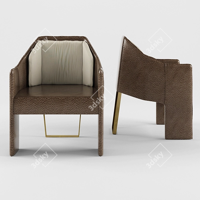 Luxury Leather Ketch Chair 3D model image 2