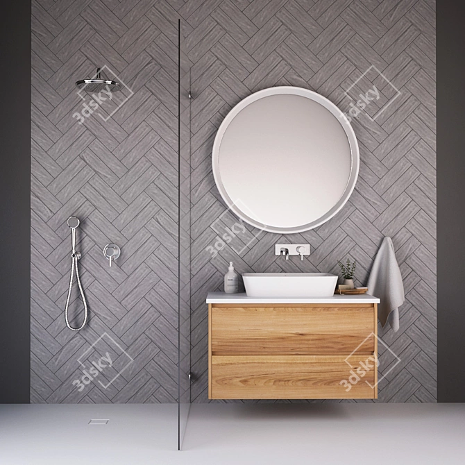 Space-Saving Bathroom Furniture 3D model image 1