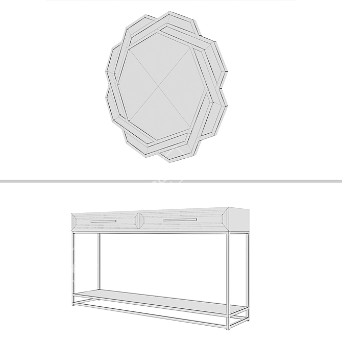 Cosmorelax Console and Mirror Set 3D model image 3