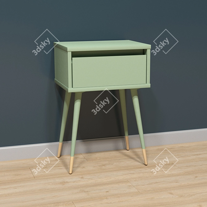 Janik 1-Drawer Bedside Table 3D model image 2