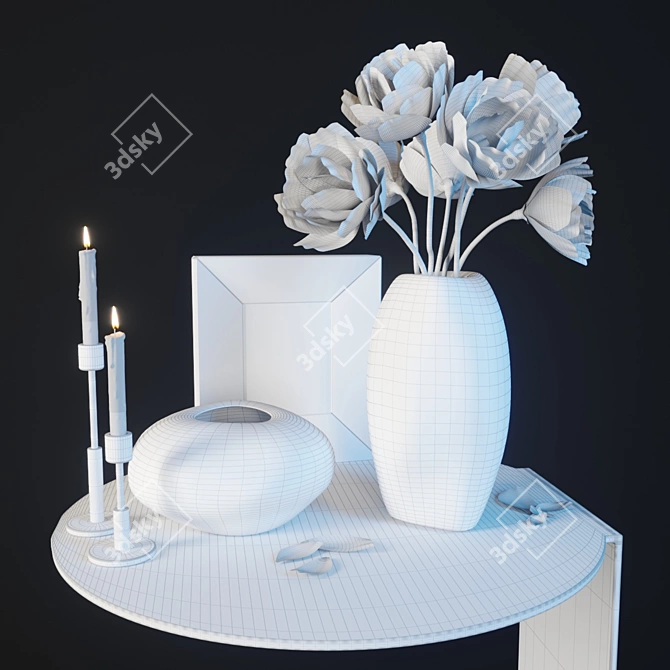 Elegant Floral Coffee Table 3D model image 3