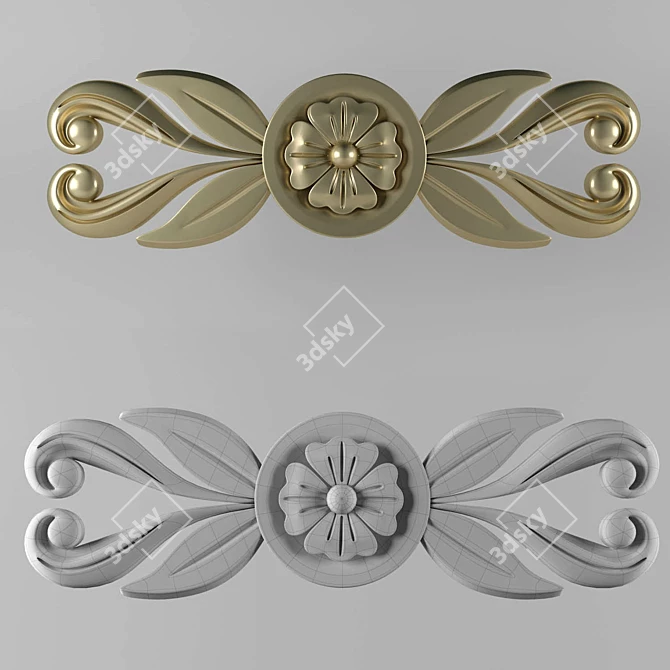 Carved Decor Element 3D model image 1