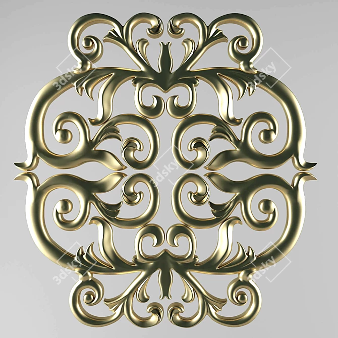 Elegant Carved Decor Piece 3D model image 1