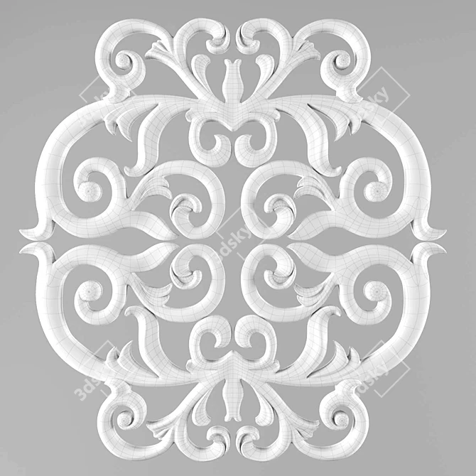 Elegant Carved Decor Piece 3D model image 2