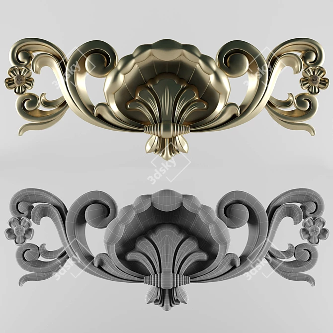 Title: Carved Decor Accent 3D model image 1