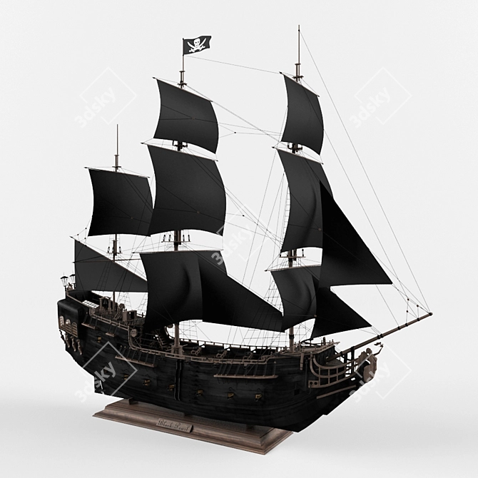 Sleek Black Pearl 3D Model 3D model image 1