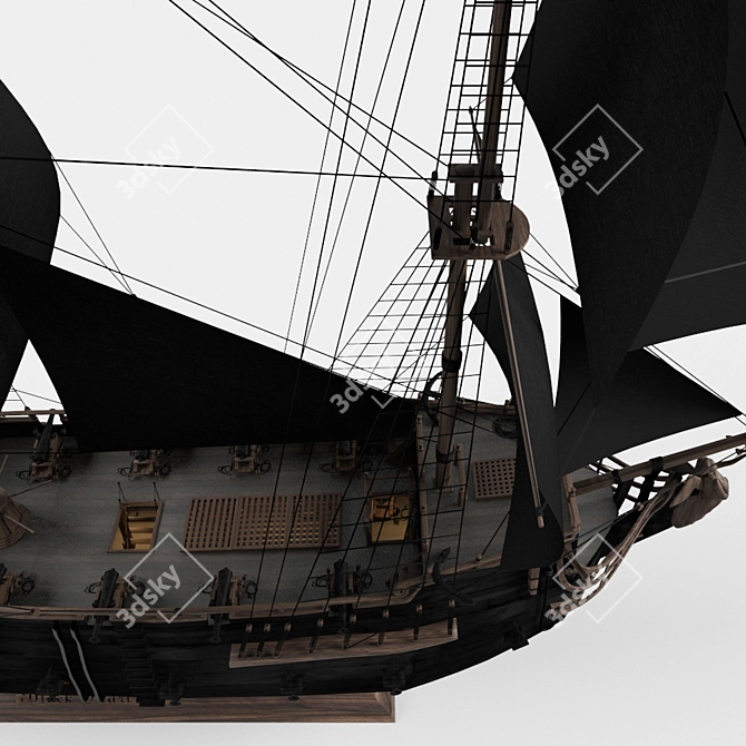 Sleek Black Pearl 3D Model 3D model image 10