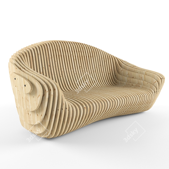 Parametric Bench: Unique Design, Functional 3D model image 1