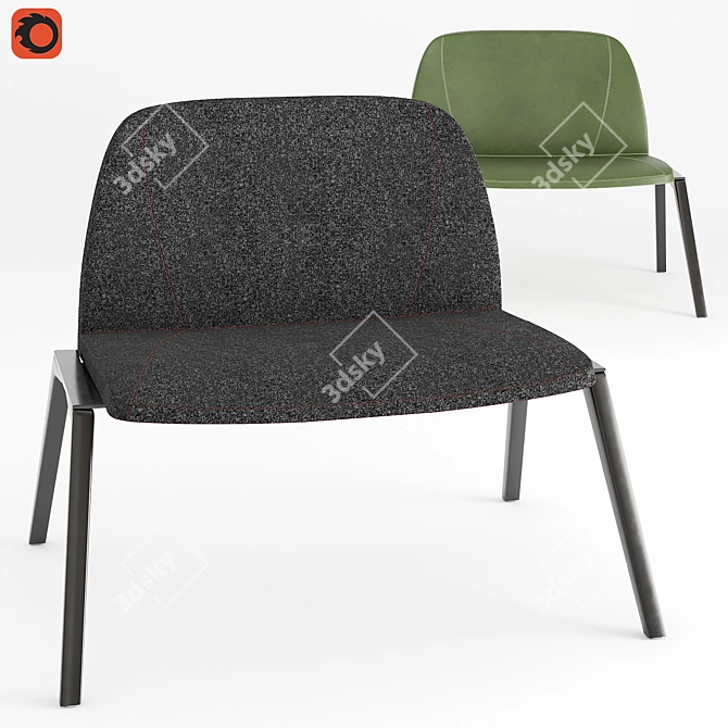 Kristalia Plate 70 Lounge Chair 3D model image 1