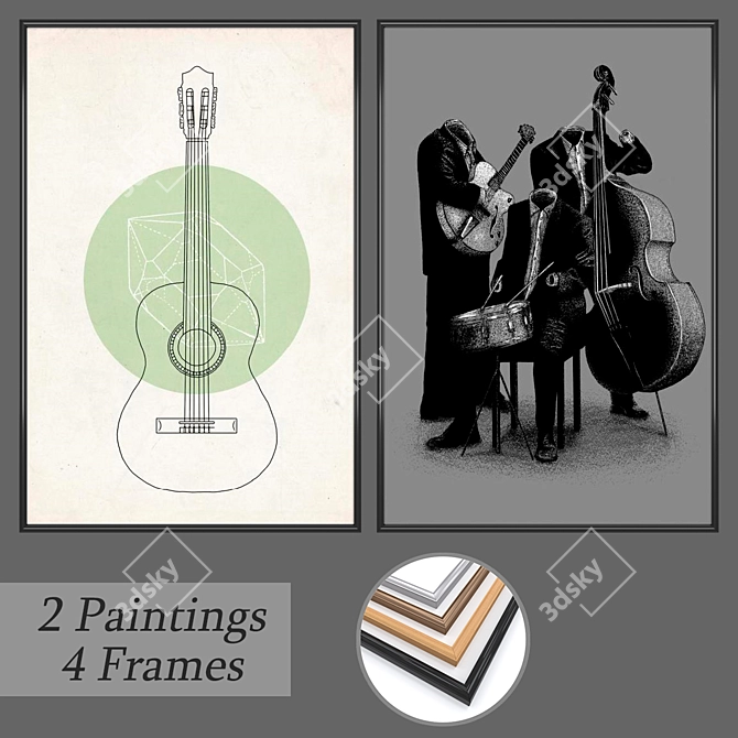 Elegant Wall Art Set 3D model image 1