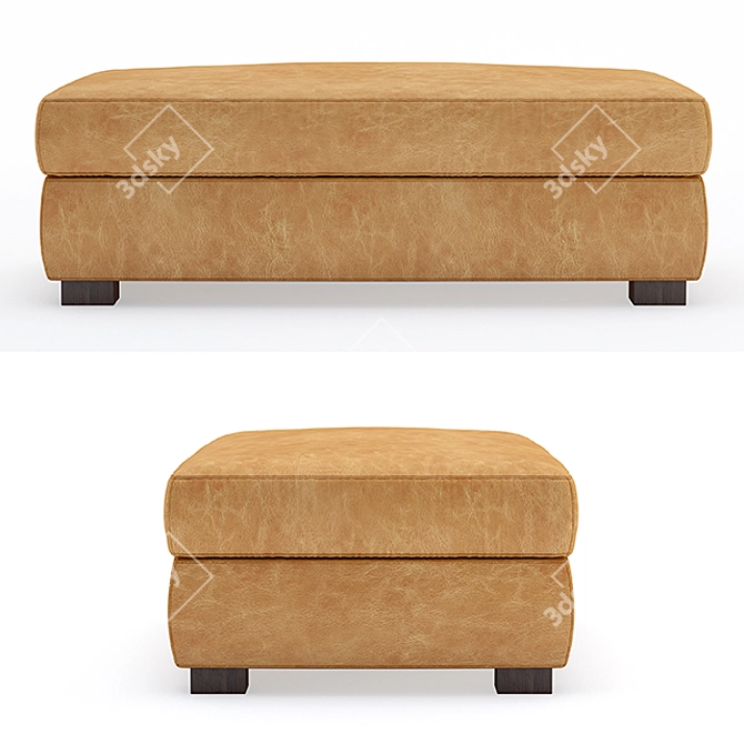 Hayden Leather Coffee Ottoman: Elegant & Functional 3D model image 2