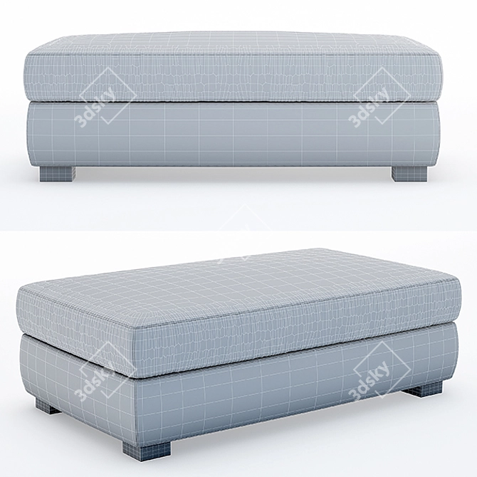 Hayden Leather Coffee Ottoman: Elegant & Functional 3D model image 3