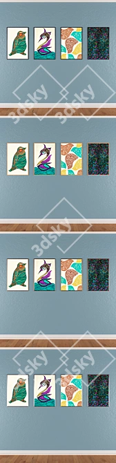 Elegant Wall Art Set No. 292 3D model image 3