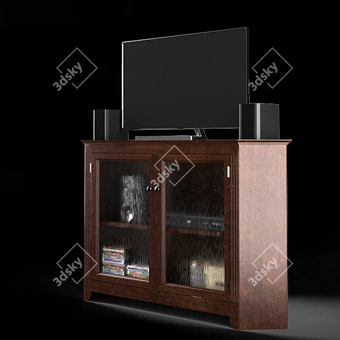 Cappuccino 55" TV Stand - Sleek and Stylish Entertainment Unit 3D model image 2