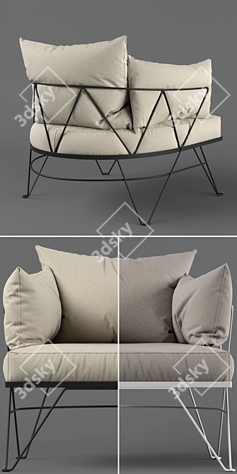 Modern Spargo Armchair by MCM House 3D model image 2