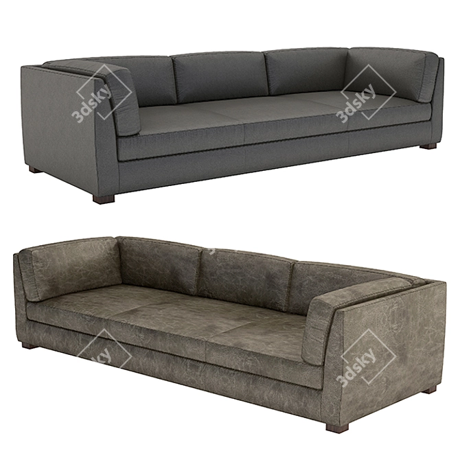 Hayden Genuine Leather Sofa 3D model image 1