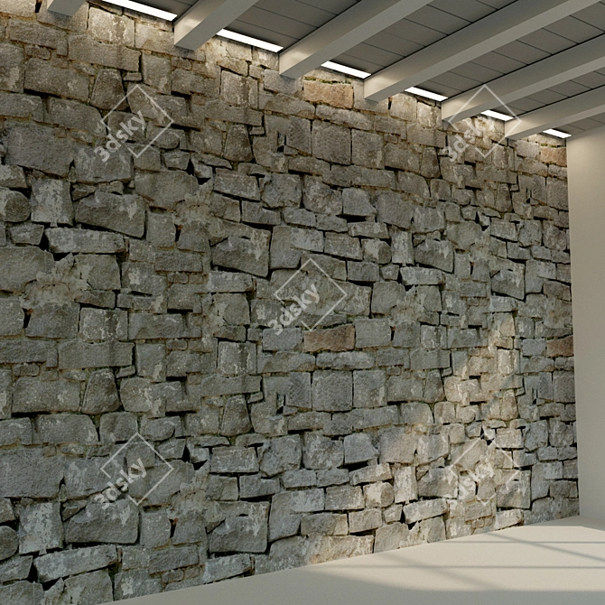 Vintage Stone Wall | High-Resolution Seamless Texture | 3D Model 3D model image 3