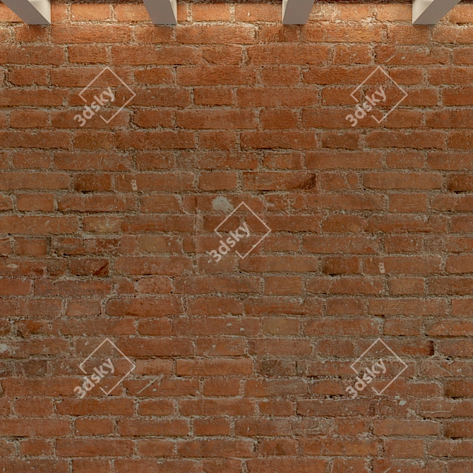 Vintage Loft Brick Wall 3D model image 2