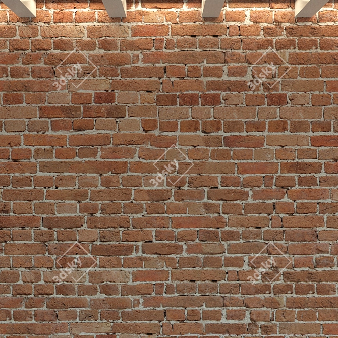 Weathered Brick Wall Texture 3D model image 3