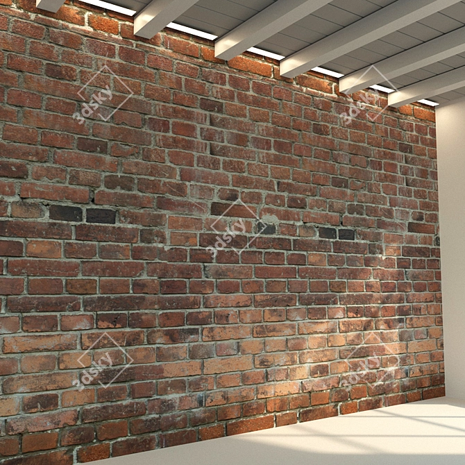 Title: Vintage Brick Wall Texture 3D model image 1