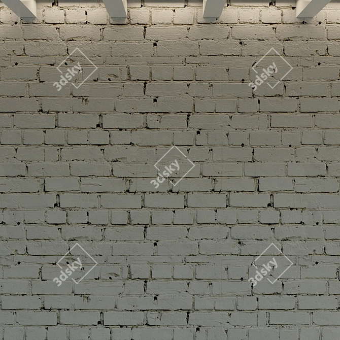 Vintage Grey Brick Wall 3D model image 3