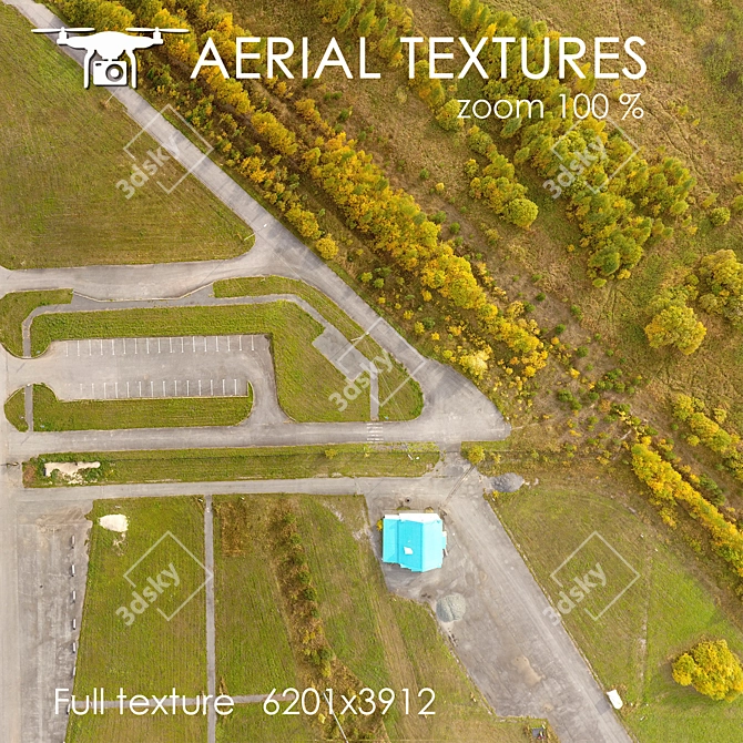 Aerial Field Texture - 120m Height 3D model image 3
