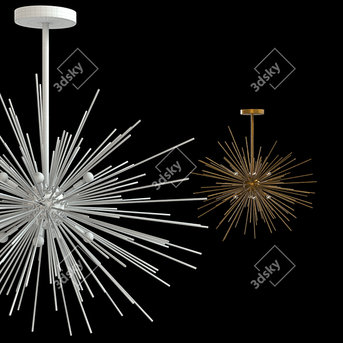 Stellar Shine Modern Chandelier 3D model image 2