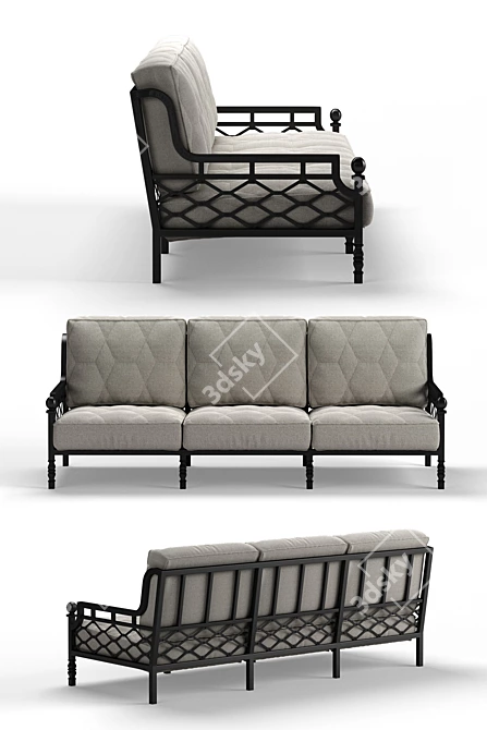 Aprilpromburo Legardo 3-Seat Sofa: Minimalist Elegance for Ultimate Comfort 3D model image 2