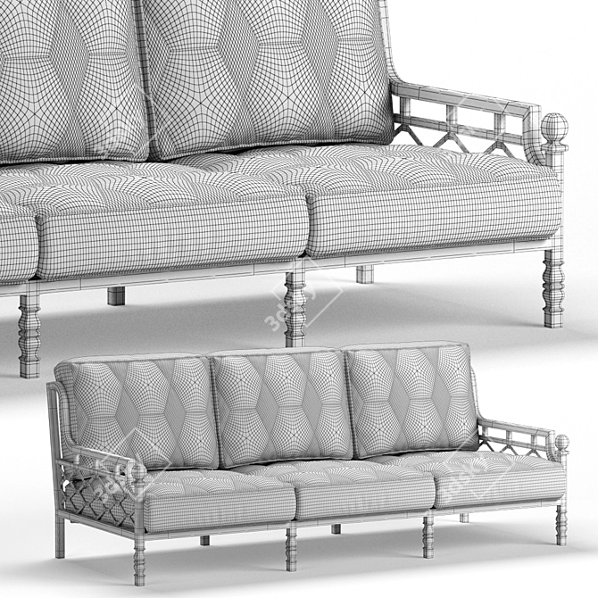 Aprilpromburo Legardo 3-Seat Sofa: Minimalist Elegance for Ultimate Comfort 3D model image 3