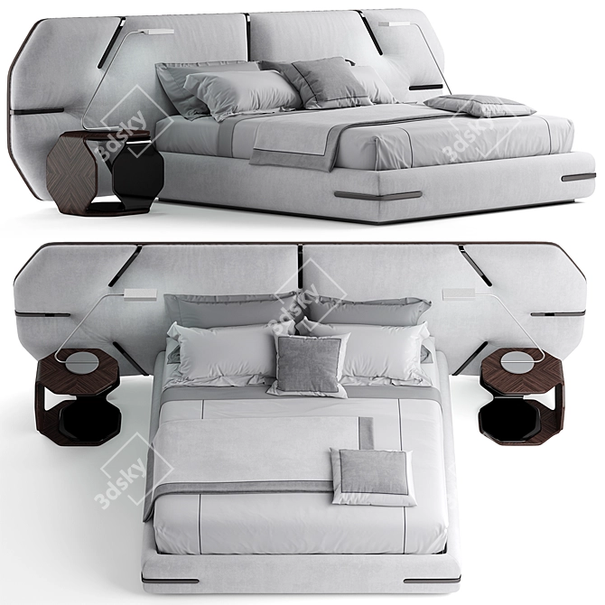 Title: DreamFlare Designer Bed 3D model image 1