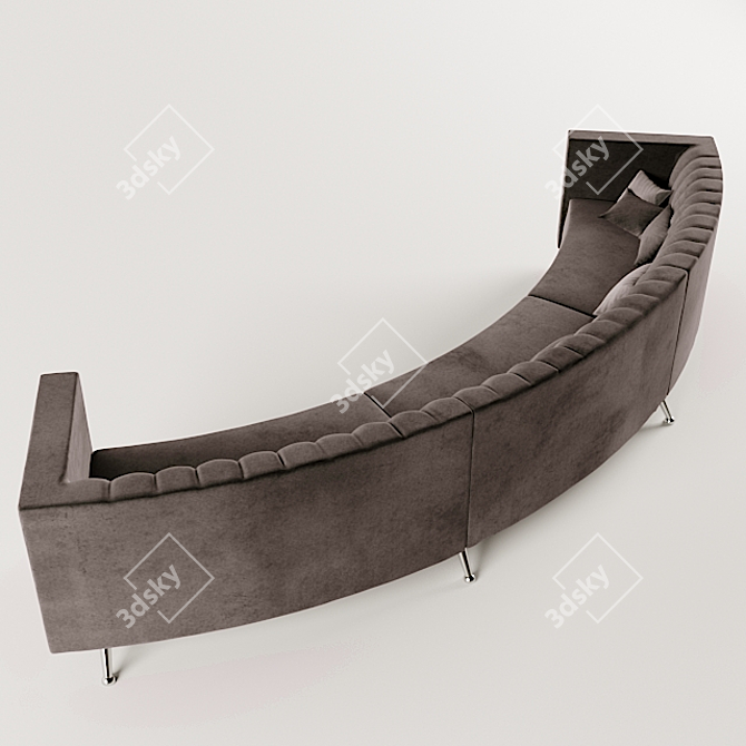 Elegant Curved Reception Sofa 3D model image 2