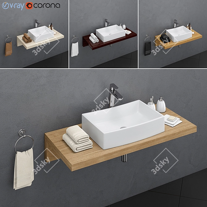 RAVAK Formy Washbasin Set 3D model image 1