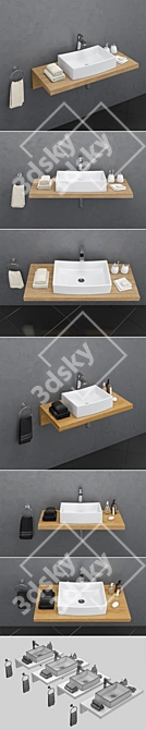 RAVAK Formy Washbasin Set 3D model image 2