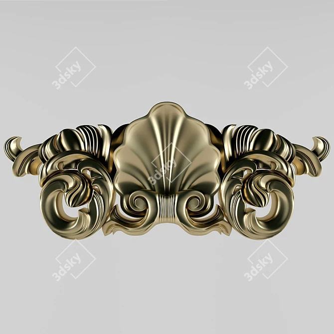 Elegant Carved Ornament 3D model image 1