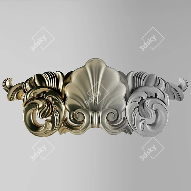 Elegant Carved Ornament 3D model image 2