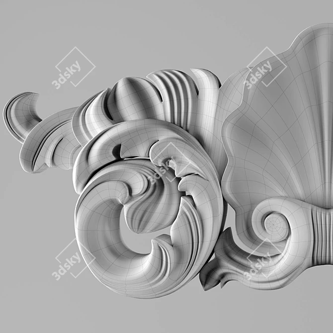 Elegant Carved Ornament 3D model image 3