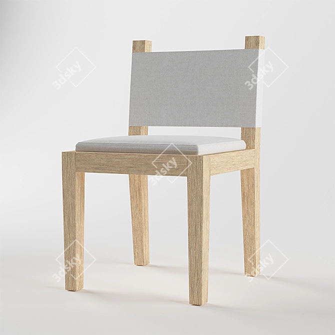 Natural Oak Chair: Elegant and Sustainable 3D model image 1